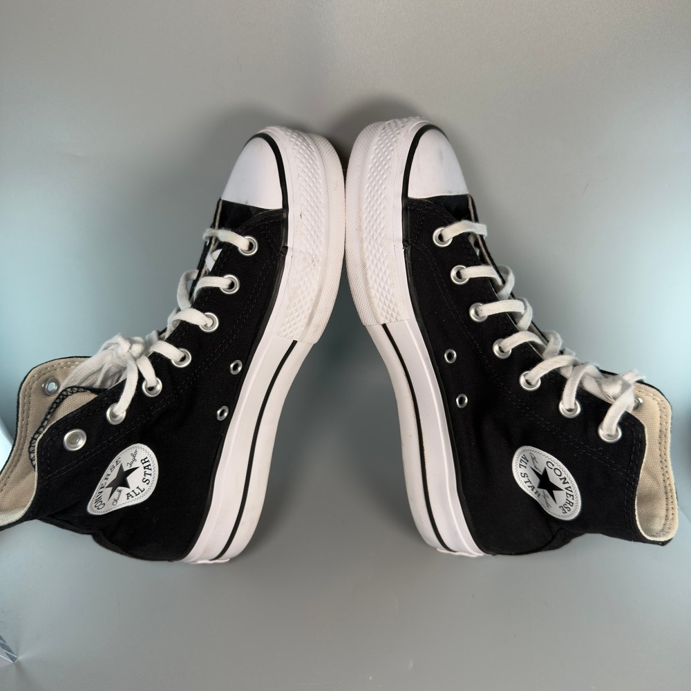 Converse Chuck Taylor All Star Lift Platform Womens 8 Hi Top Black White Lace Up - Picture 9 of 16